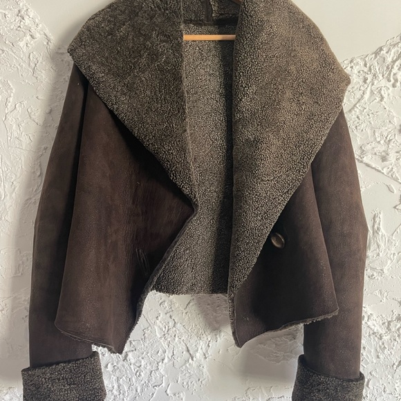 Rick Owen’s Brown Wool Coat, Large Lapels doubles as hood, long sleeves, vintage - Picture 9 of 9
